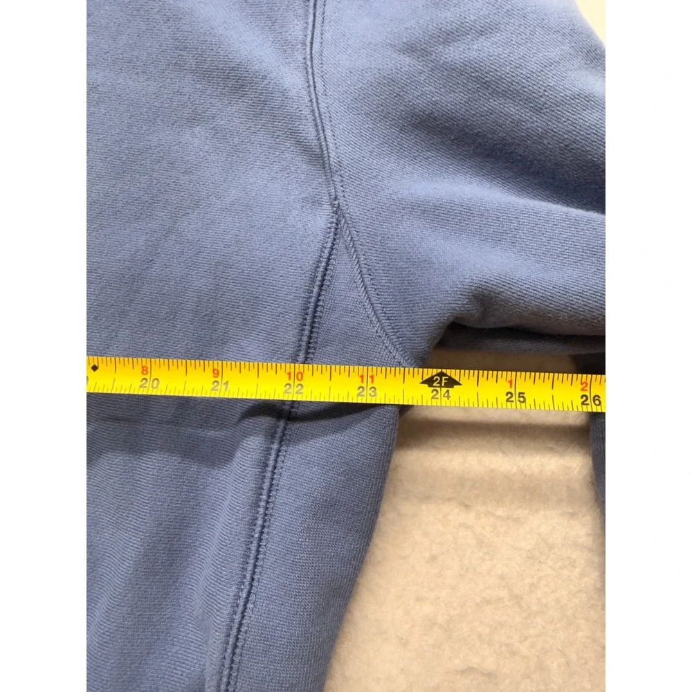 Champion USA Athletic Full Zip Cropped Hoodie Blue Fleece Sweatshirt Womens XL